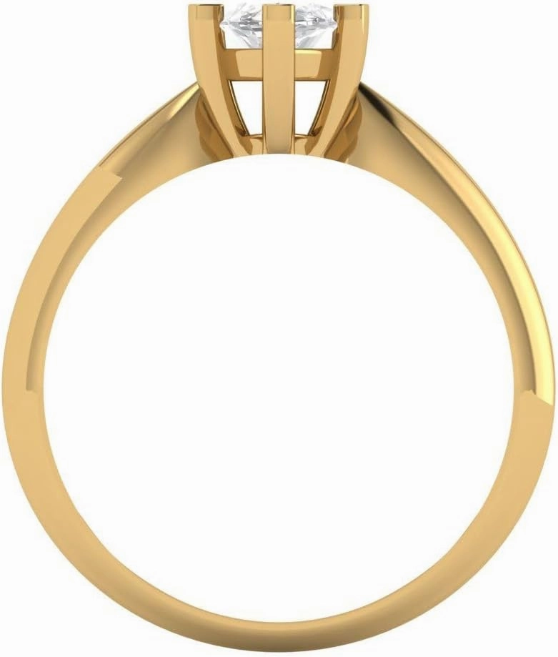 Clara Pucci 1Ct Marquise Cut Solitaire Moissanite Engagement Ring - Solid 14K Yellow Gold