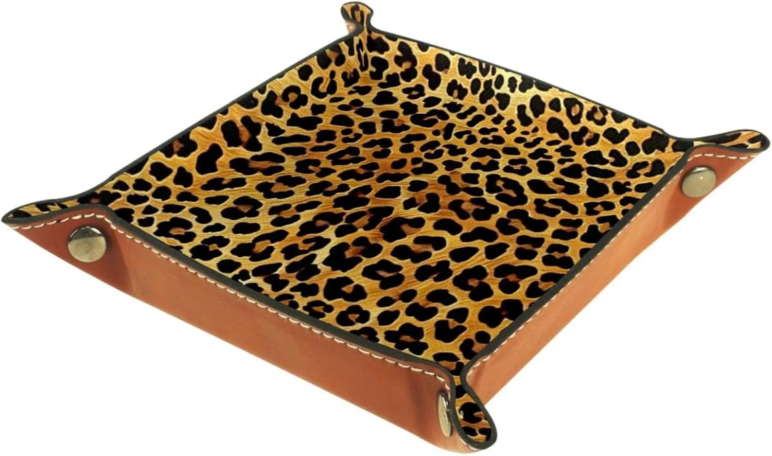 Classic Leopard Print Stacking Jewelry Organizer Trays, Convenient and Stylish Drawer Organizer for Jewelry, Earrings, Rings, and More
