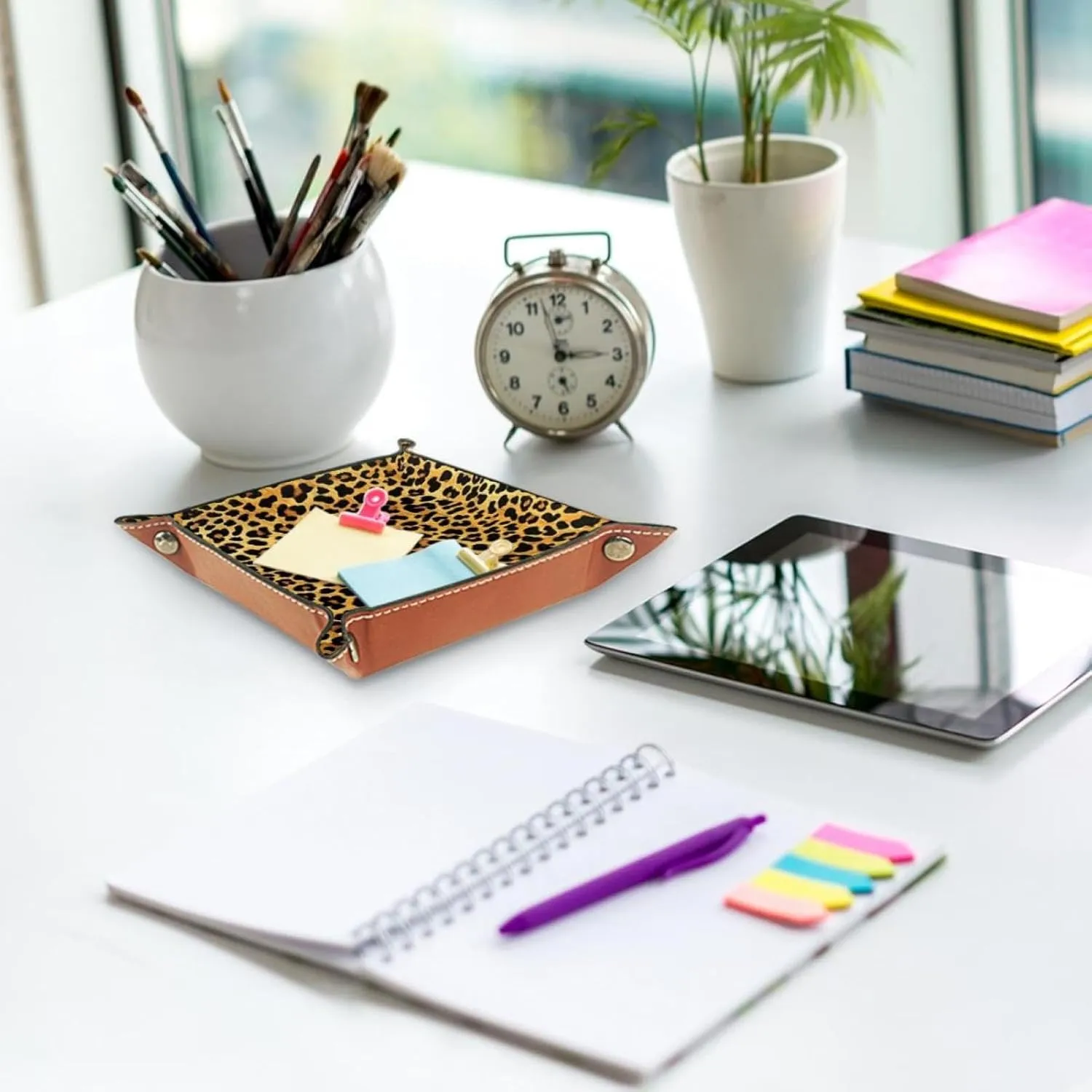 Classic Leopard Print Stacking Jewelry Organizer Trays, Convenient and Stylish Drawer Organizer for Jewelry, Earrings, Rings, and More