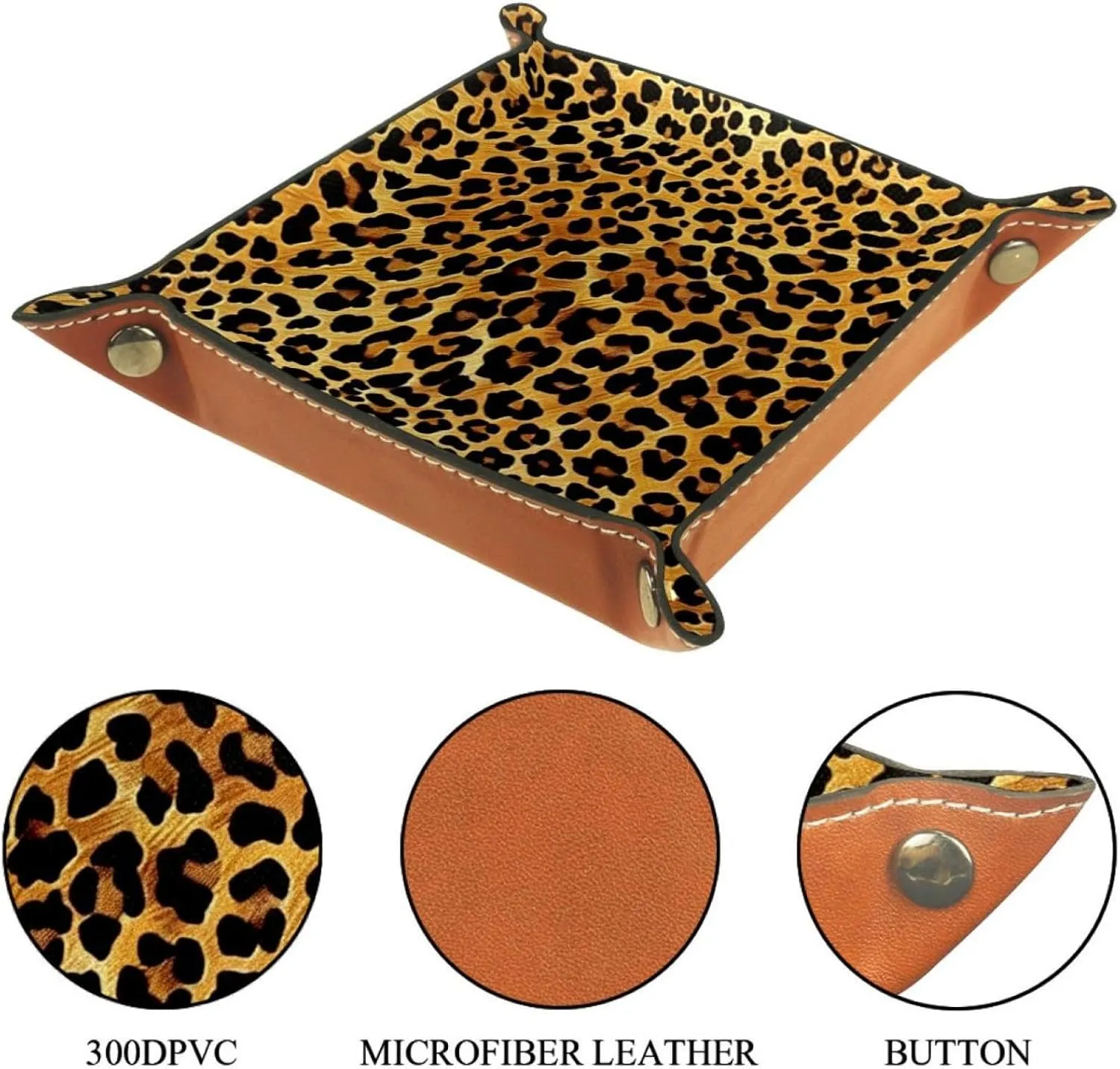 Classic Leopard Print Stacking Jewelry Organizer Trays, Convenient and Stylish Drawer Organizer for Jewelry, Earrings, Rings, and More