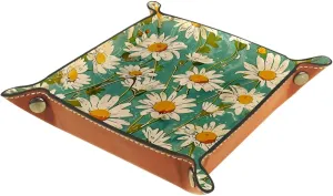 Classic Vintage Daisies Stacking Jewelry Organizer Trays, Desk Drawer Organizer Tray for Earrings, Bracelets, Rings, Small and Versatile