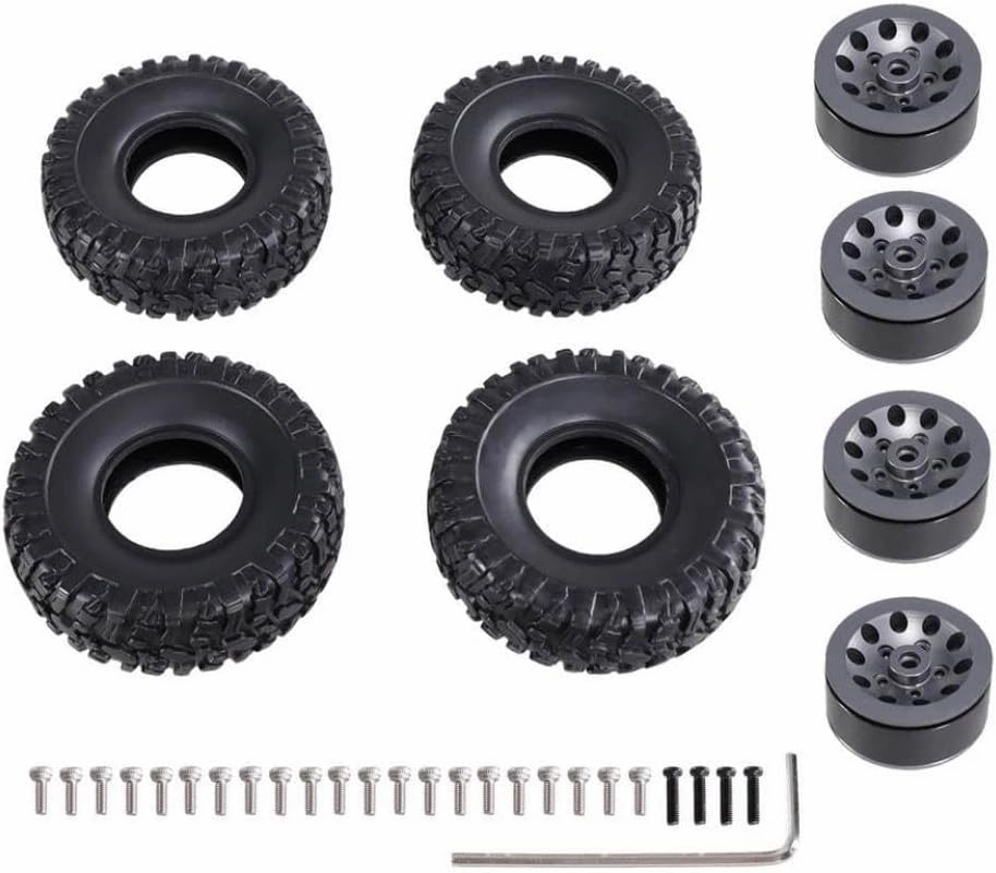 Clip Type Tire Soft Skin Upgrade Metal Parts Accessories Compatible with MN1/2 98 99S 78 82 99sV2 1/16 C14 C24 C34 RC Car(Titanium)