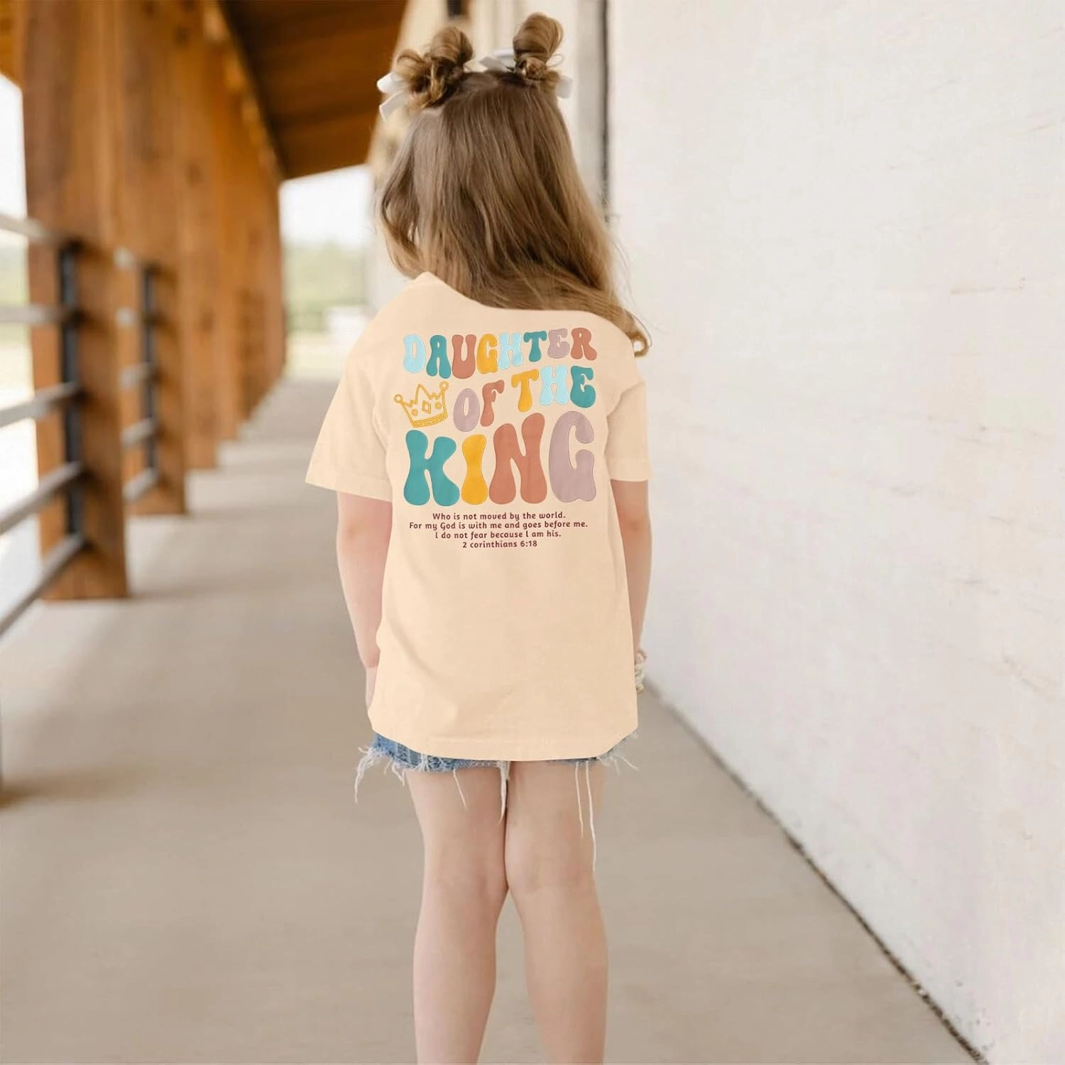 CM C&M WODRO Daughter of The King T-Shirt Toddler Baby Girl Christian Crown Graphic Shirt Short Sleeve Summer Tee Tops