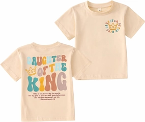 CM C&M WODRO Daughter of The King T-Shirt Toddler Baby Girl Christian Crown Graphic Shirt Short Sleeve Summer Tee Tops