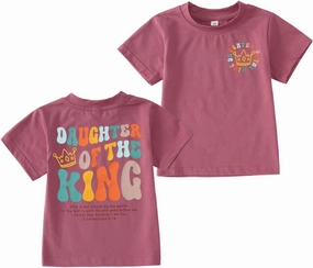 CM C&M WODRO Daughter of The King T-Shirt Toddler Baby Girl Christian Crown Graphic Shirt Short Sleeve Summer Tee Tops