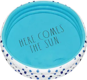 Coconut Float Rae Dunn x CocoNut Float Indigo Polka Dot Mini Round Inflatable Splash Pool for Kids - Here Comes The Sun Theme - Great for Backyard, Summer Parties & Swim Events