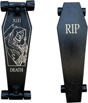 Coffin Death Tarot Black Skateboard | Longboard | 30x9 | Coffin Croozer