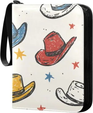 Collection Sports Cards Album Holder Sleeves For Baseball Cards, Football Card, Tcg Mtg Cards, Collectible Card Protection, 50 Pages Put Up To 400 Cards Hand Painted Cowboy Hat