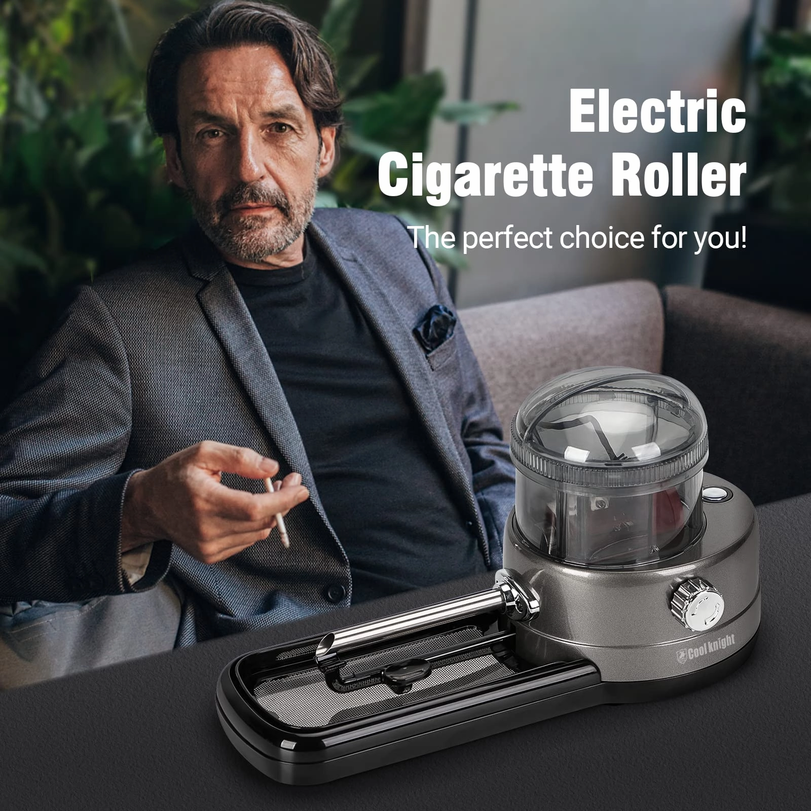 COOL KNIGHT Electric Cigarette Rolling Machine, Portable Tobacco Injector Machine can Grind Filled with Herb, Tobacco, etc. Suitable for Cigarette Tubes and Rolling Papers