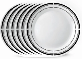 Corelle Vitrelle 10.25" Dinner Plates Set, Triple Layer Glass and Chip Resistant, Lightweight Round Plates, 6-Piece Brasserie