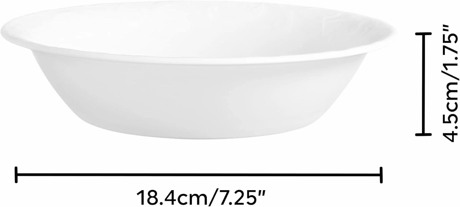 Corelle Vitrelle 4-Pieces 18-Oz Soup/Cereal Bowls, Chip & Crack Resistant Glass Dinnerware Set Bowls, Bella Faenza
