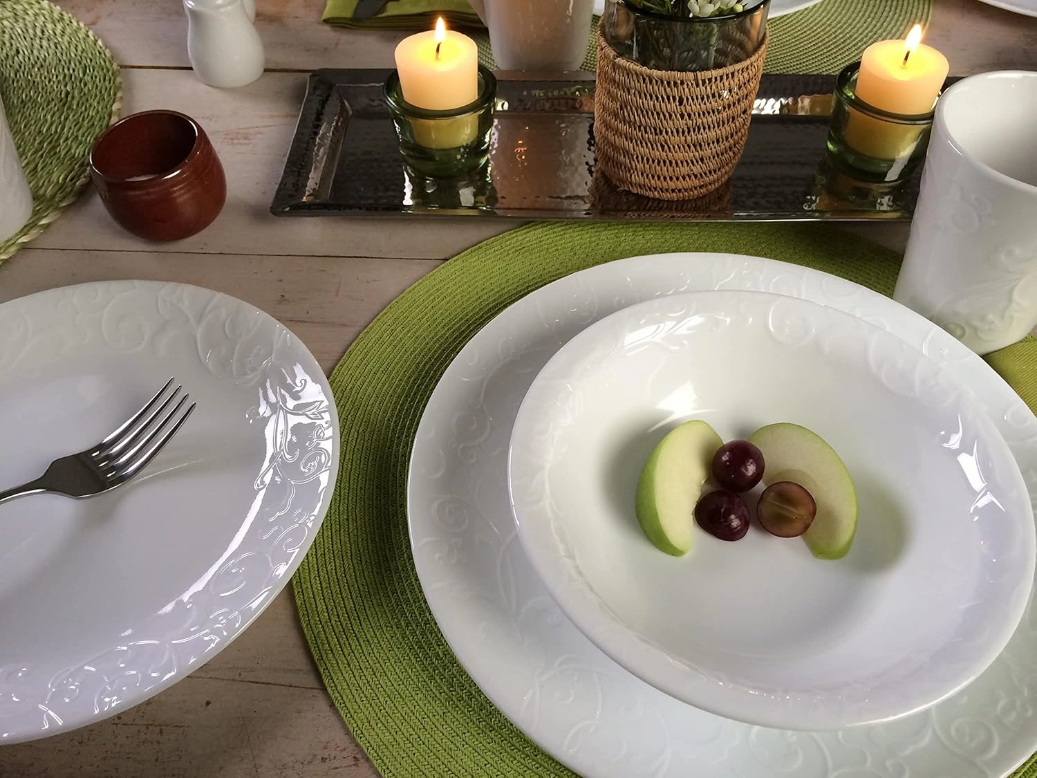 Corelle Vitrelle 4-Pieces 18-Oz Soup/Cereal Bowls, Chip & Crack Resistant Glass Dinnerware Set Bowls, Bella Faenza