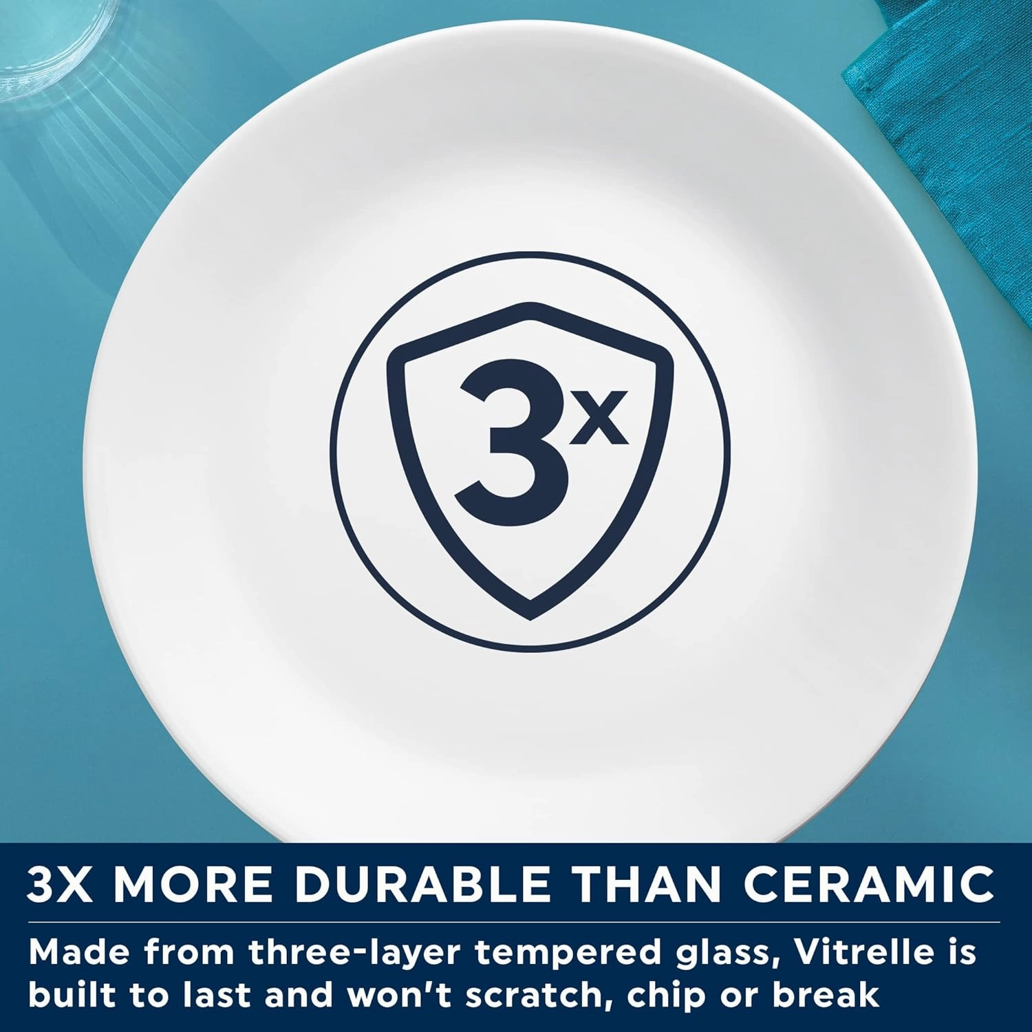 Corelle Vitrelle 4-Pieces 18-Oz Soup/Cereal Bowls, Chip & Crack Resistant Glass Dinnerware Set Bowls, Bella Faenza