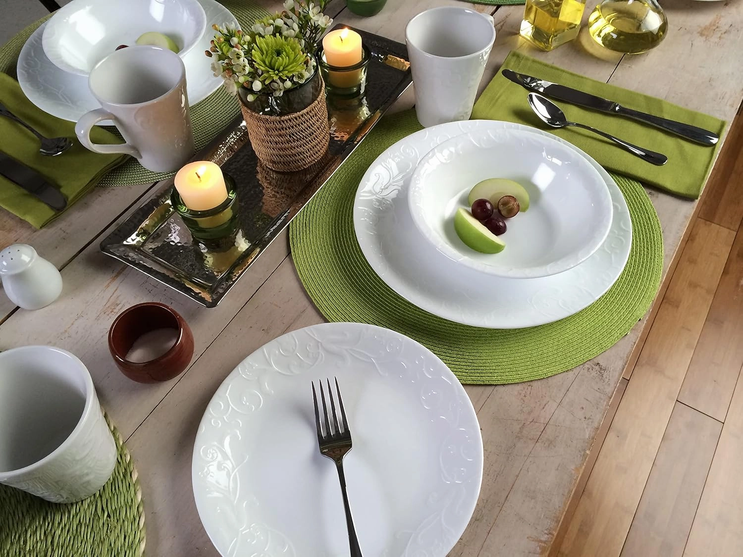 Corelle Vitrelle 4-Pieces 18-Oz Soup/Cereal Bowls, Chip & Crack Resistant Glass Dinnerware Set Bowls, Bella Faenza