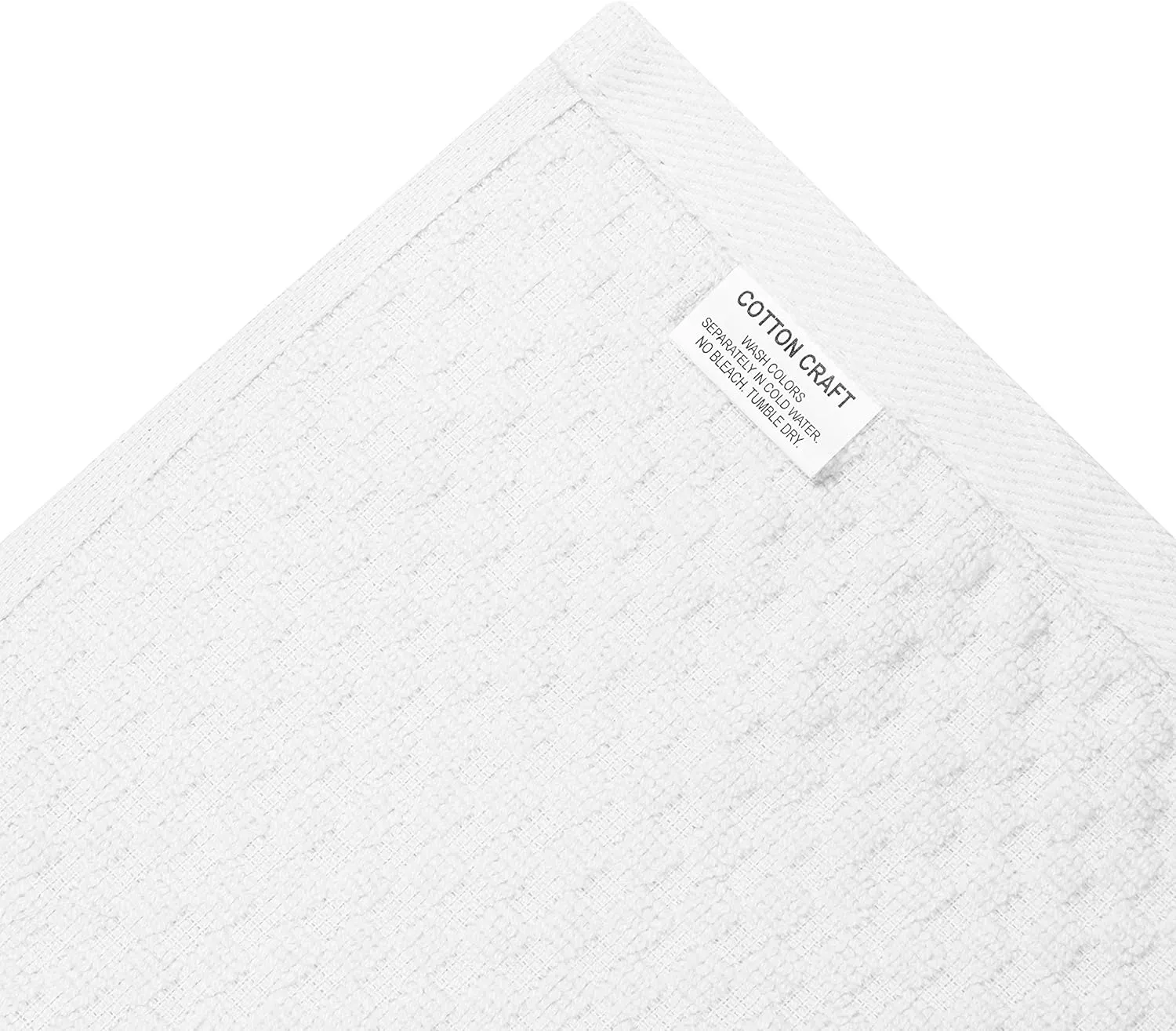 COTTON CRAFT Euro Café Set of 12 Waffle Weave Pure Cotton Super Absorbent Multipurpose Kitchen Towels, Dishcloths, Tea Towels White