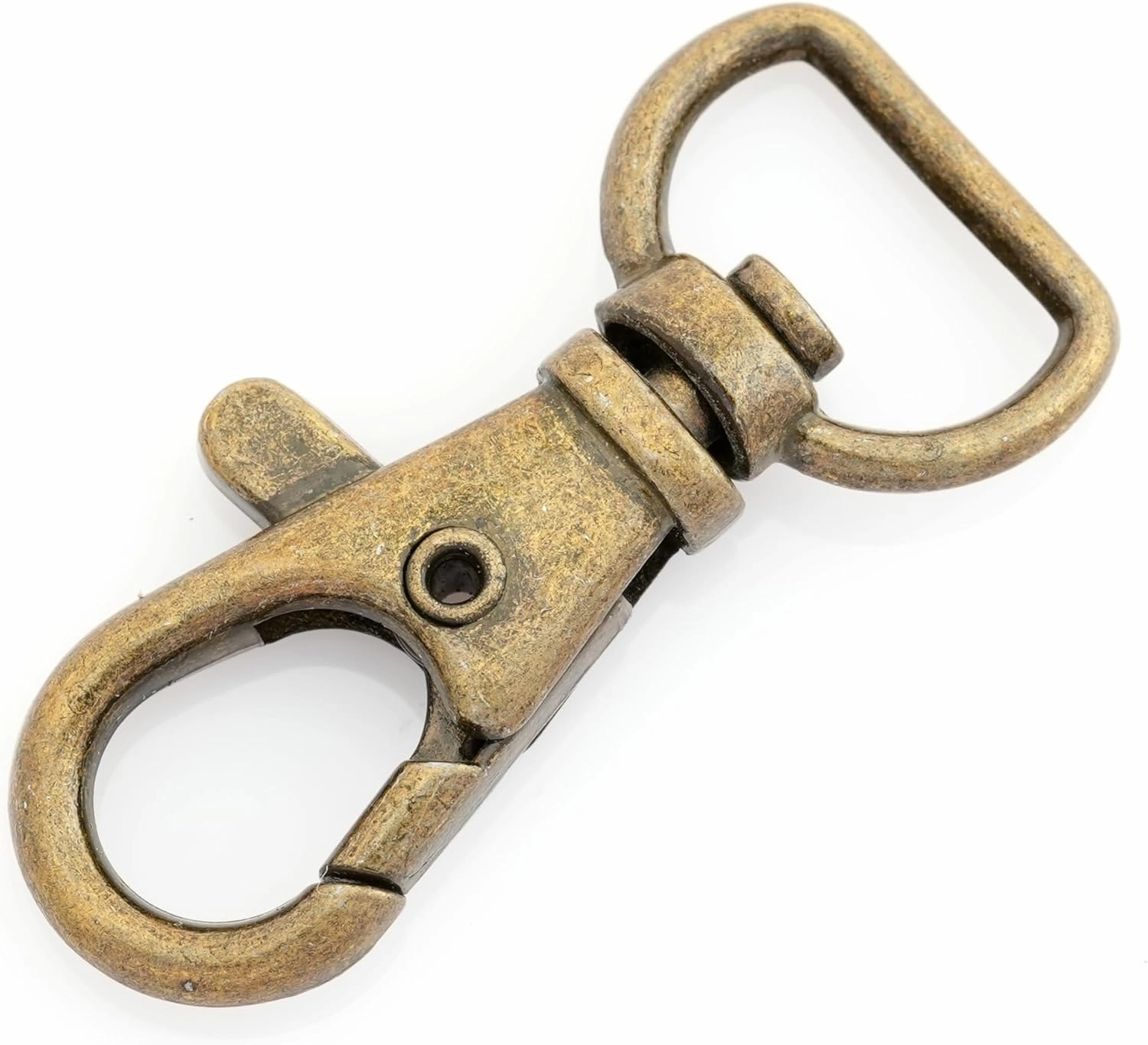 CRAFTMEMORE Swivel Lobster Claw Clasps Classic Trigger Snap Hooks CS10 Purse Landyard Clip Fits 1/2" Strap Pack of 10 (Antique Brass)