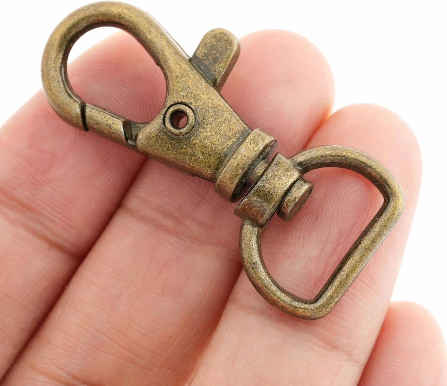 CRAFTMEMORE Swivel Lobster Claw Clasps Classic Trigger Snap Hooks CS10 Purse Landyard Clip Fits 1/2" Strap Pack of 10 (Antique Brass)