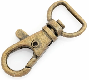 CRAFTMEMORE Swivel Lobster Claw Clasps Classic Trigger Snap Hooks CS10 Purse Landyard Clip Fits 1/2" Strap Pack of 10 (Antique Brass)