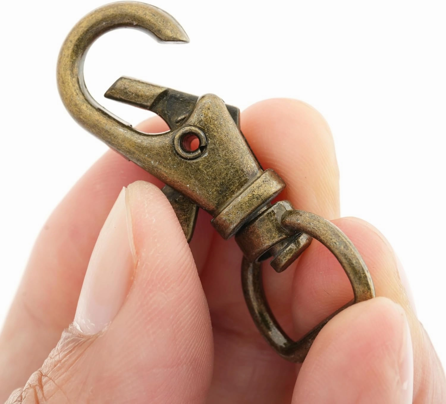 CRAFTMEMORE Swivel Lobster Claw Clasps Classic Trigger Snap Hooks CS10 Purse Landyard Clip Fits 1/2" Strap Pack of 10 (Antique Brass)