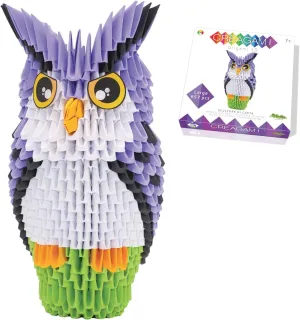 Creagami Owl Origami Set - Large (657-piece) 3D Modular Paper Folding Kit for Art and Craft Lovers Ages 7 - Adult
