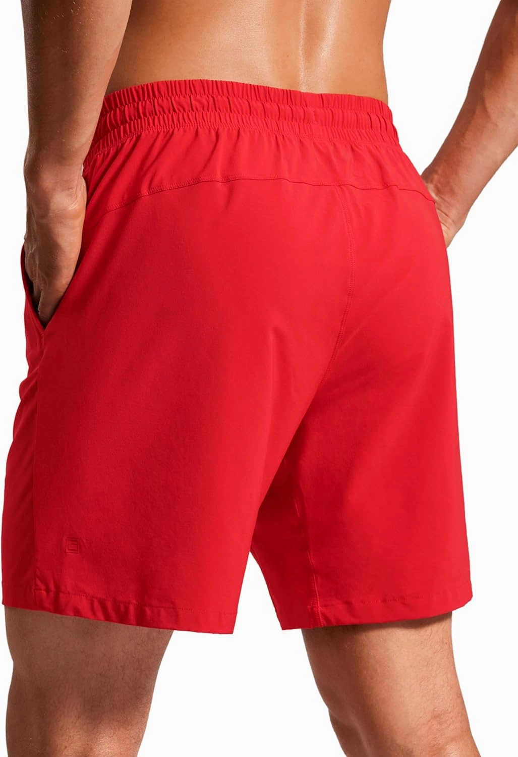 CRZ YOGA Mens Swim Trunks 7'' Quick Dry Mesh Lining Athletic Casual Swimwear Shorts with Zipper Pockets