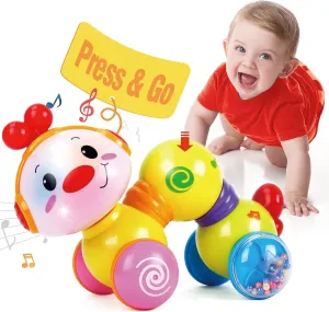 CubicFun Baby Toys for 6-12 Months, Musical, Light-Up, Press and Go Crawling Toy Toddler Tummy Time Toy for Boys & Girls