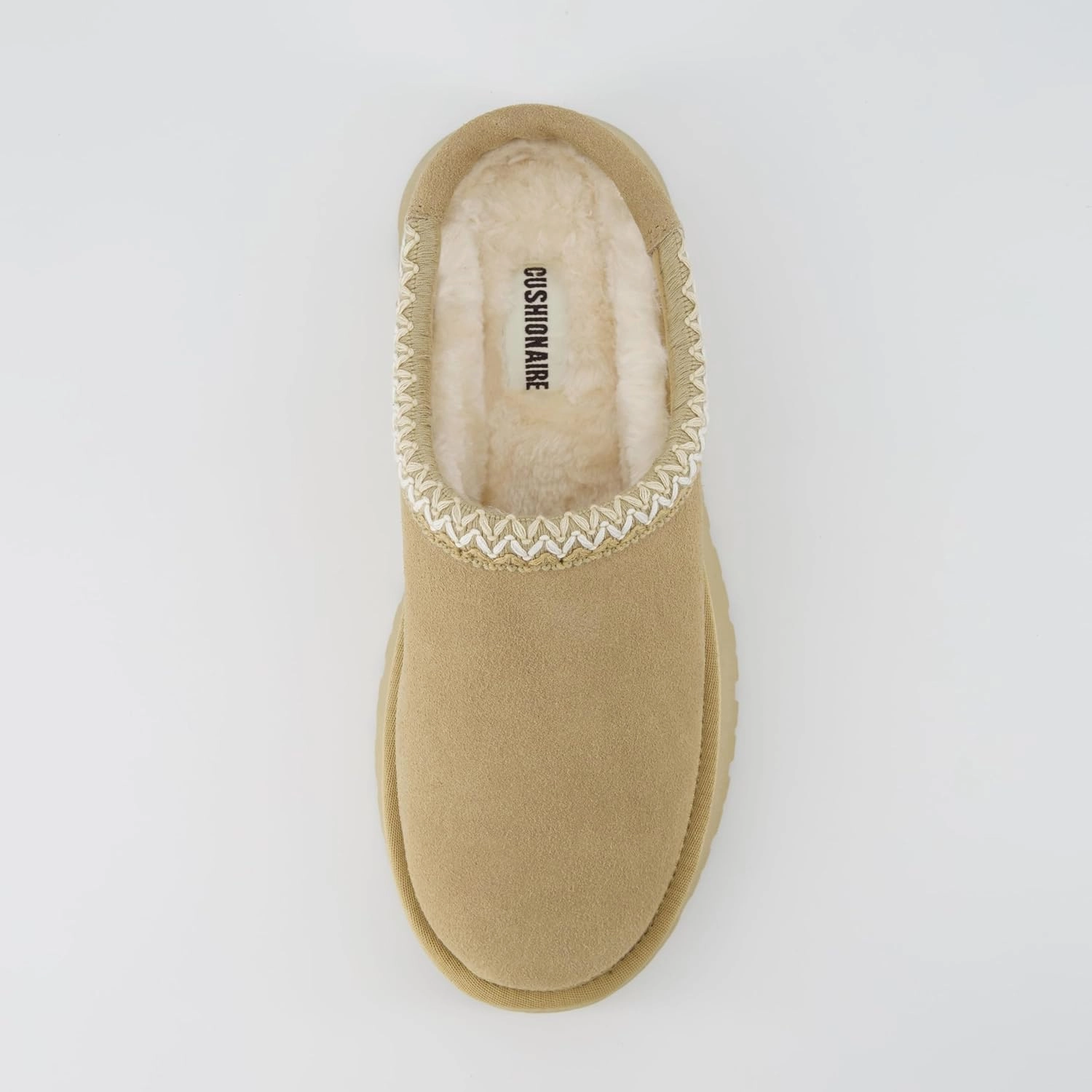 CUSHIONAIRE Kabuki Platform Boots Genuine Suede Fuzzy Mule Slippers for Women with Memory Foam | Indoor/Outdoor Womens Slippers | Wide Widths Available