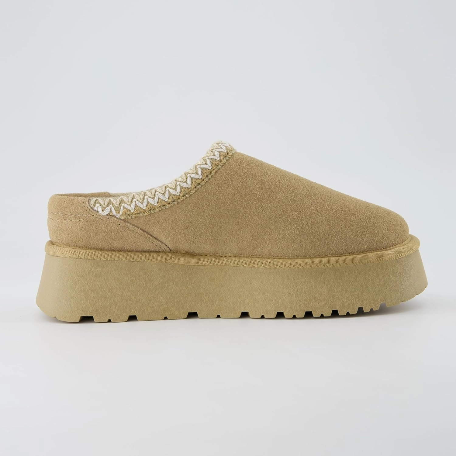 CUSHIONAIRE Kabuki Platform Boots Genuine Suede Fuzzy Mule Slippers for Women with Memory Foam | Indoor/Outdoor Womens Slippers | Wide Widths Available