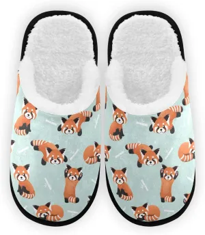 Cute Red Panda Slippers, Soft Memory Foam Non-Slip Indoor House Slippers Home Shoes for Bedroom Travel Hotel Spa