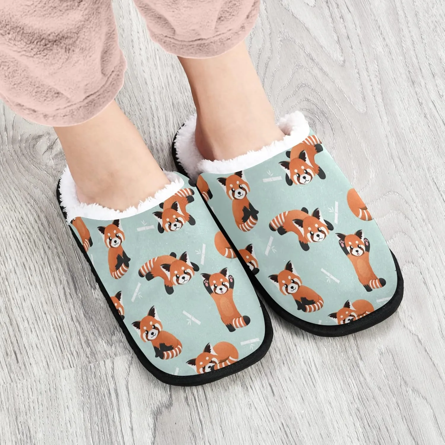 Cute Red Panda Slippers, Soft Memory Foam Non-Slip Indoor House Slippers Home Shoes for Bedroom Travel Hotel Spa
