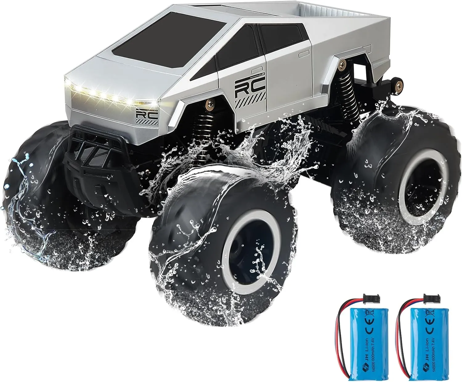CyberTruck 1:16 RC Adventure Truck – Waterproof 4WD All-Terrain RC Car, Dual Motor & 2 Batteries, LED Lights – Ultimate Gift for Kids Ages 6-12 (Boys/Girls) for Indoor/Outdoor Play