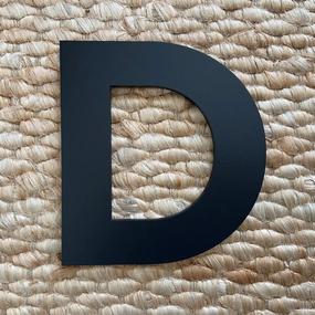 D - 7” Letter Painted Black Alphabet Letters