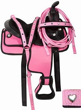 D&L Saddlery Classic Western Barrel Racing Handmade Synthetic Cordura Horse Saddle Lightweight Barrel Racing Saddle Trail Tack Equestrian Horse Saddle Tack Size 10" to 18" inches Seat, SYN06