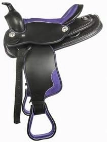 D&L Saddlery Classic Western Barrel Racing Handmade Synthetic Cordura Horse Saddle Lightweight Barrel Racing Saddle Trail Tack Equestrian Horse Saddle Tack Size 10" to 18" inches Seat, SYN35