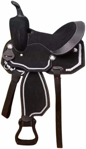 D&L Saddlery Classic Western Barrel Racing Handmade Synthetic Cordura Horse Saddle Lightweight Barrel Racing Saddle Trail Tack Equestrian Horse Saddle Tack Size 10" to 18" inches Seat, SYN42