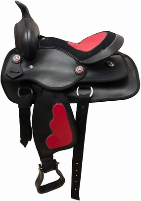 D&L Saddlery Classic Western Barrel Racing Handmade Synthetic Cordura Horse Saddle Lightweight Barrel Racing Saddle Trail Tack Equestrian Horse Saddle Tack Size 10" to 18" inches Seat, SYN45
