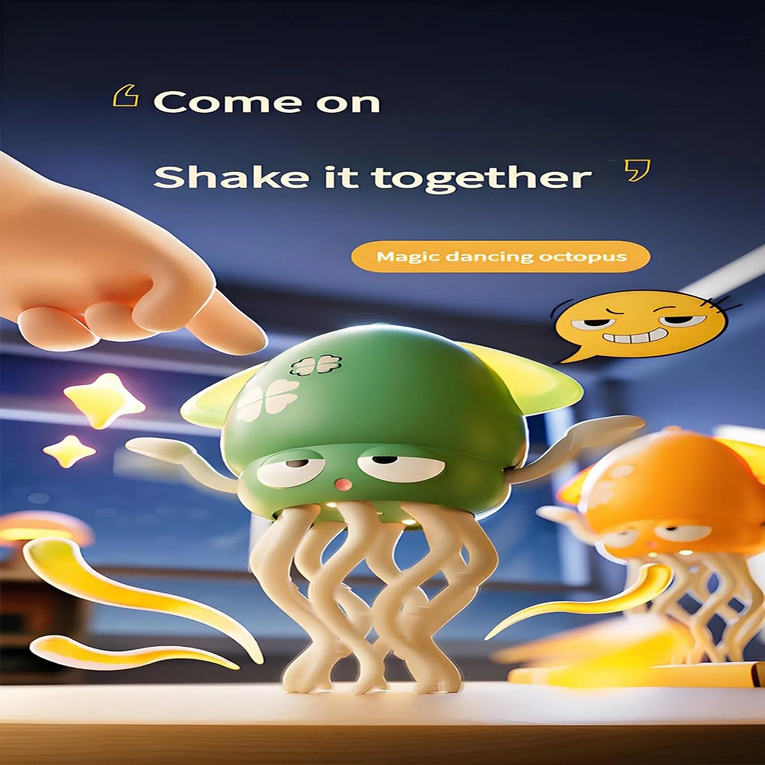 Dancing Octopus Toy, Auto Dance Octopus Toy, Crawling Dancing Automatic Obstacle Sensor Toys, Smart Tentacle for Cats Dogs Pets(Green)