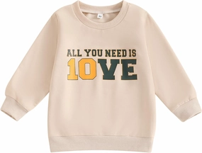 Dcohmch Toddler Baby Boy Girl Football Outfit Long Sleeve Crew Neck Letter Print Sweatshirt Shirt Pullover Fall Clothes