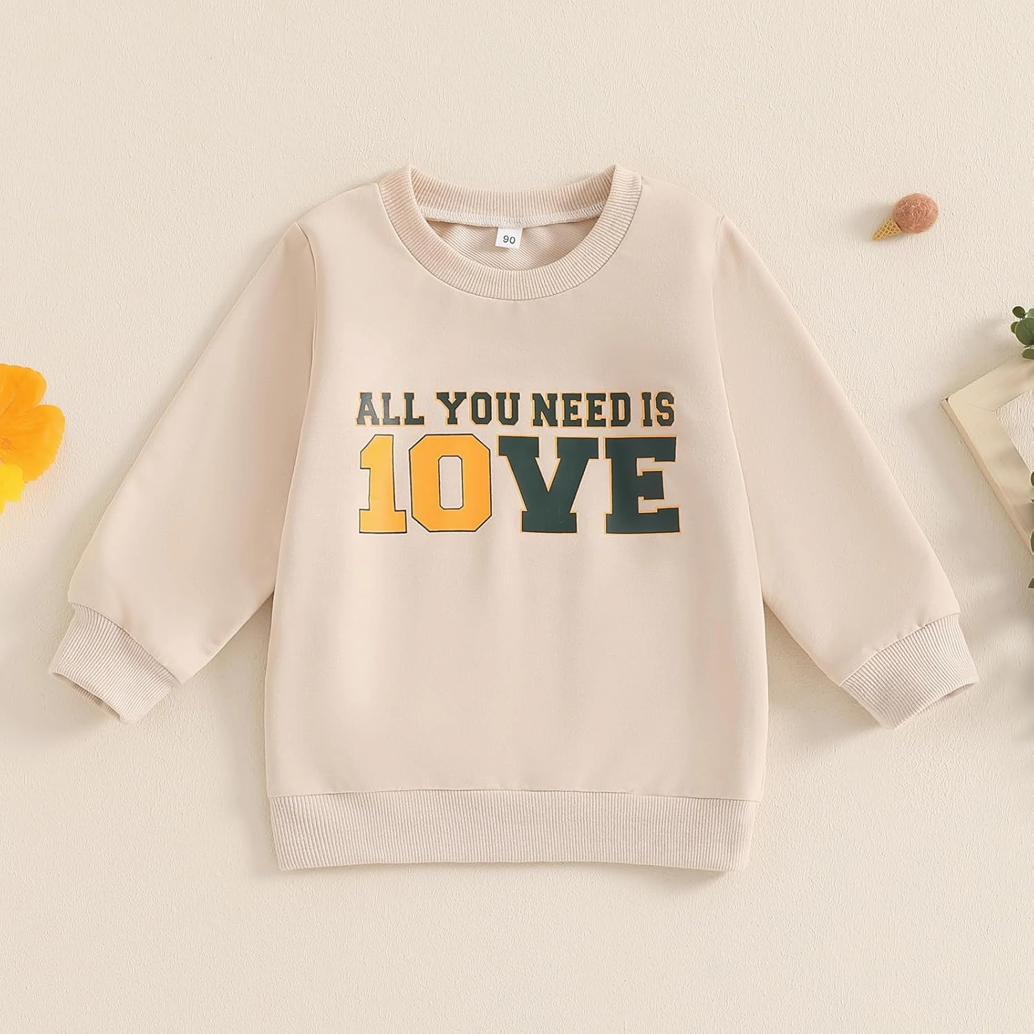 Dcohmch Toddler Baby Boy Girl Football Outfit Long Sleeve Crew Neck Letter Print Sweatshirt Shirt Pullover Fall Clothes