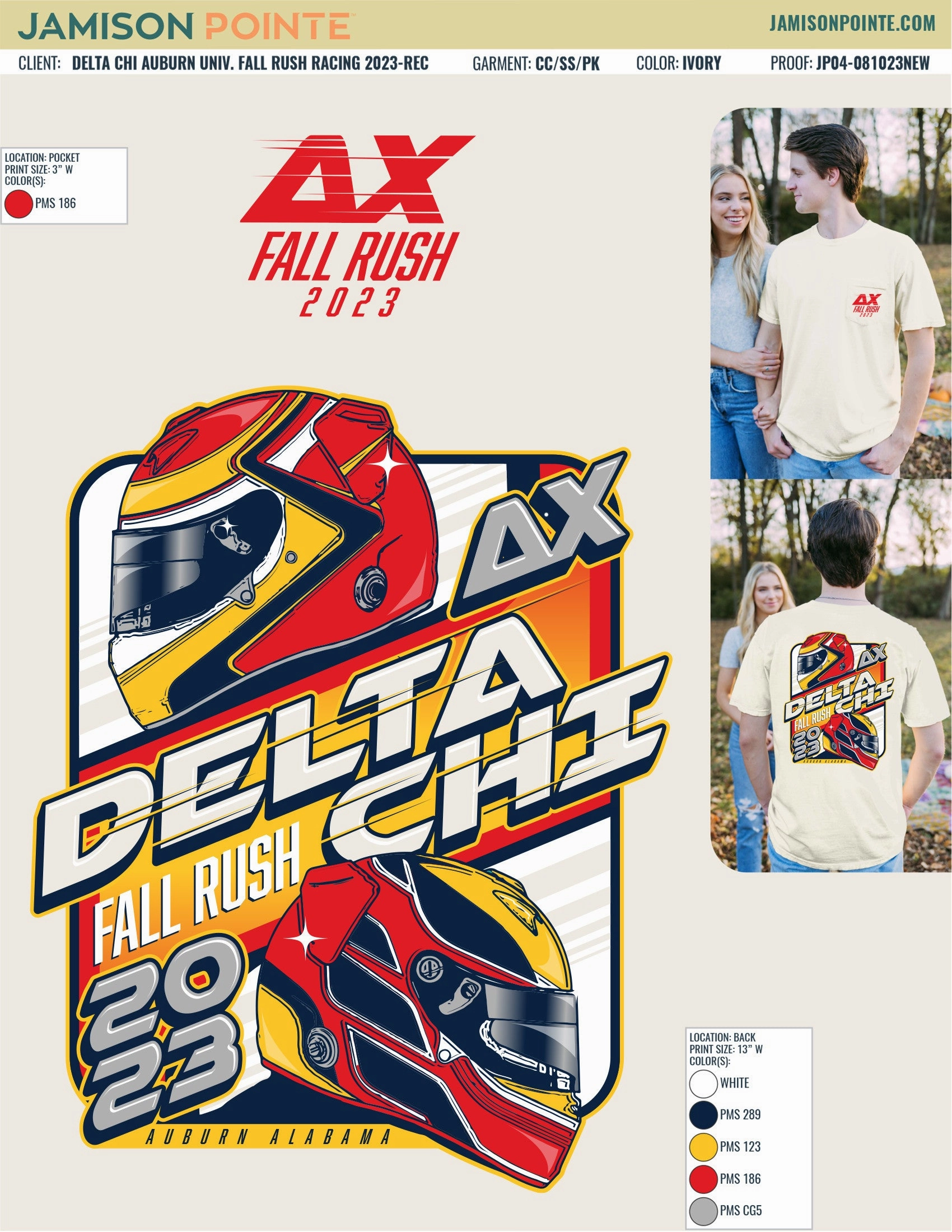 Delta Chi Auburn University Fall Rush Racing T-Shirt