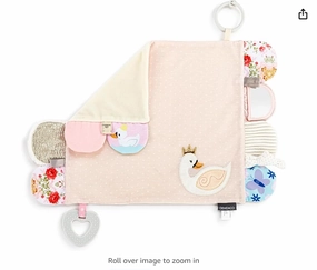 Demdaco Pink Swan Activity Blanket