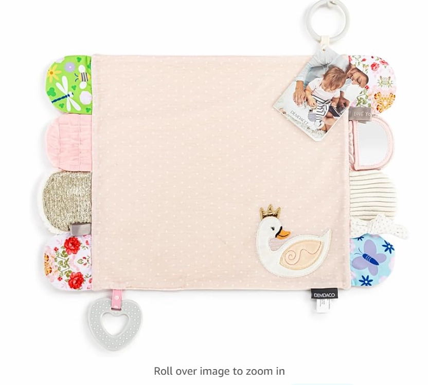 Demdaco Pink Swan Activity Blanket