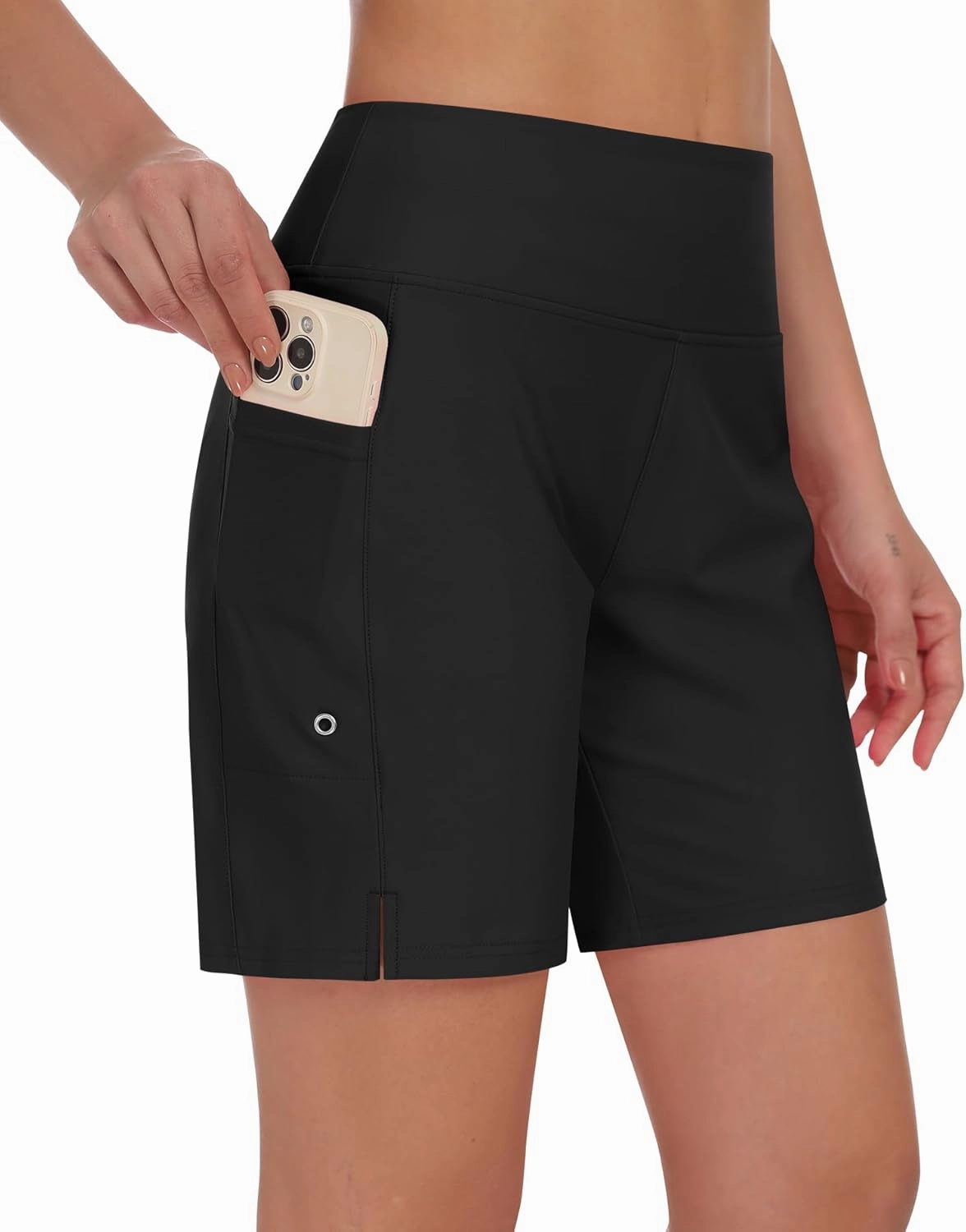 DIBAOLONG Women's Swim Shorts 7" High Waisted Quick Dry UPF 50  Beach Board Shorts for Women with Liner & Pockets