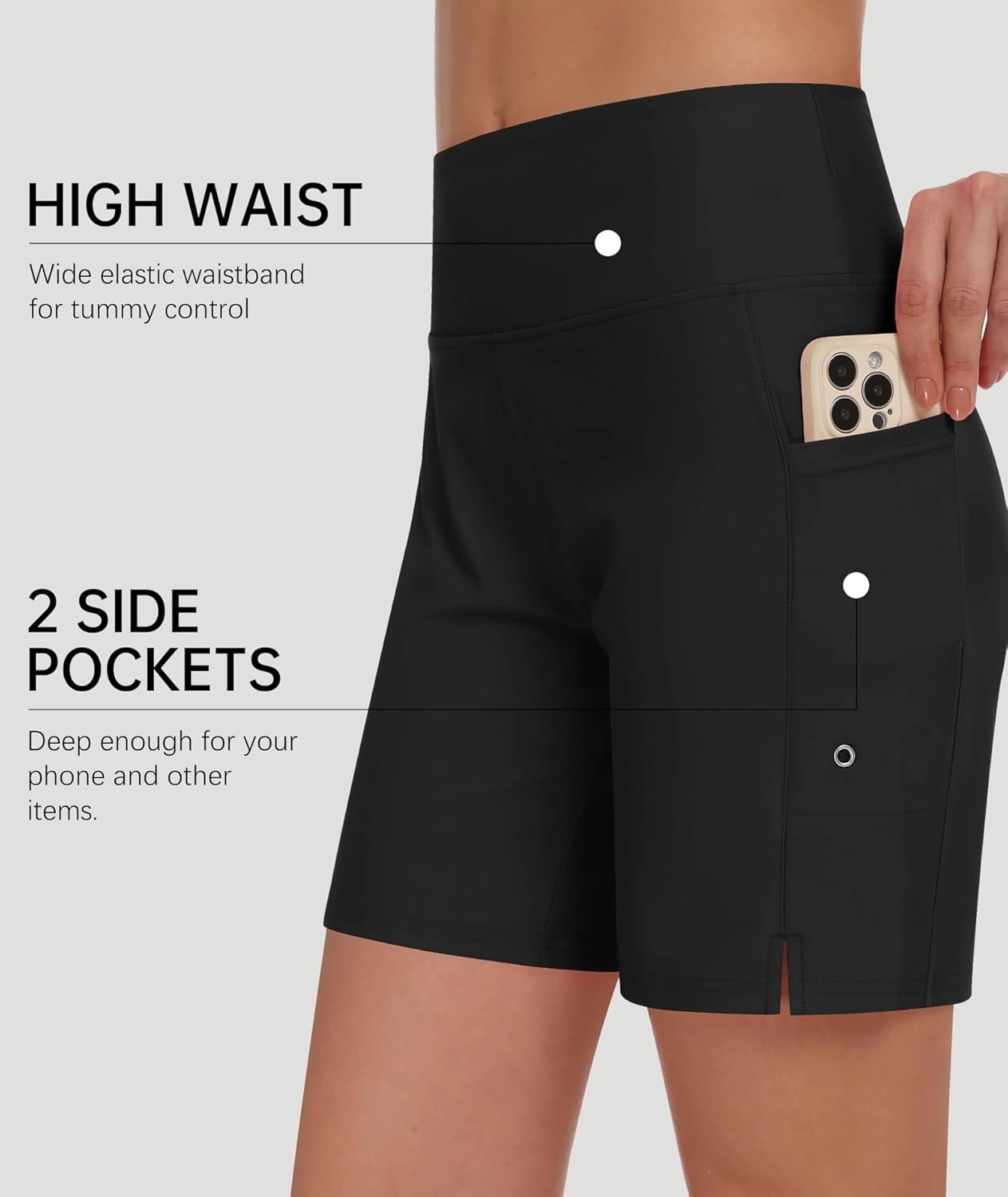DIBAOLONG Women's Swim Shorts 7" High Waisted Quick Dry UPF 50  Beach Board Shorts for Women with Liner & Pockets