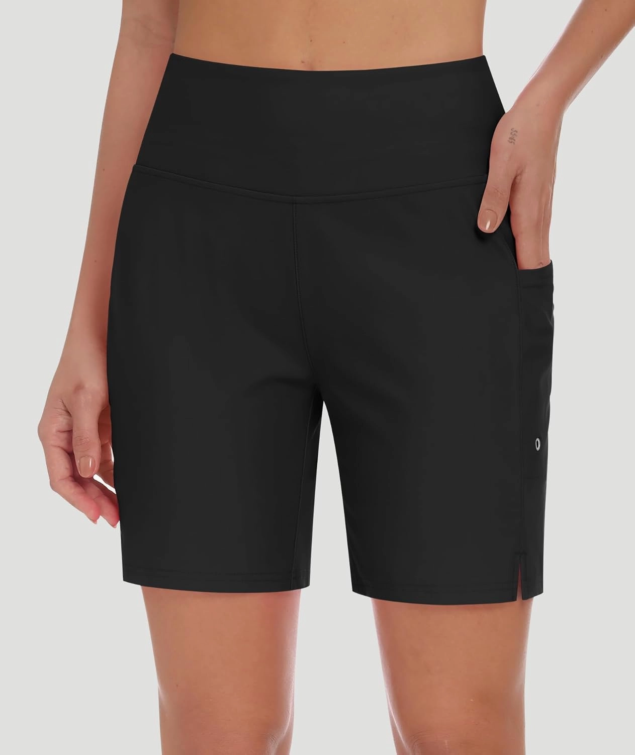 DIBAOLONG Women's Swim Shorts 7" High Waisted Quick Dry UPF 50  Beach Board Shorts for Women with Liner & Pockets