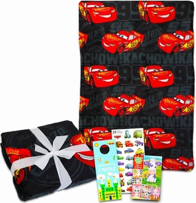 Disney Cars Fleece Blanket Set - Bundle with Soft Lightning McQueen Blanket Plus Stickers, More for Kids, Adults, Children | Cozy Lightning McQueen Fleece Blanket 50" x 70”