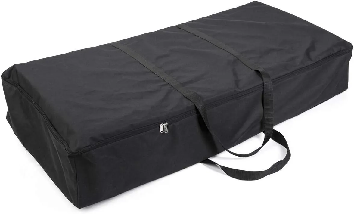 Displays2go 54 x 25.5 Inch Soft Carrying Bag for Interlocking Flooring Tiles w/Retractable Handle & Wheels – Black (STMATCASE)