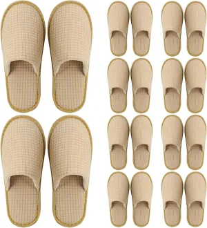 Disposable Slippers, 10 Pairs Non Slip Soft Guest Slippers for Women Men, Washable Reusable Hotel Slippers for Travel Spa Hotel Home, Yellow, Disposable Slippers