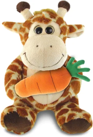 DolliBu Happy Easter Super Soft Plush Sitting Giraffe with Carrot - Cute Stuffed Animals with Carrot Plush Toy, with Name Personalization, Spring Easter Plush Animal - 9 Inches