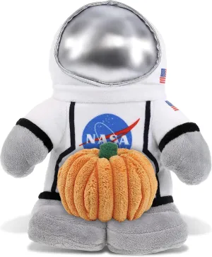 DolliBu Snug-Mooshies Standing Astronaut Stuffed Toy with Pumpkin Decor and Name Personalization - Pumpkin Plush Toy for Fall, Halloween and Thanksgiving, Pumpkin Toy for Baby, Kids, Adults - 9 Inches